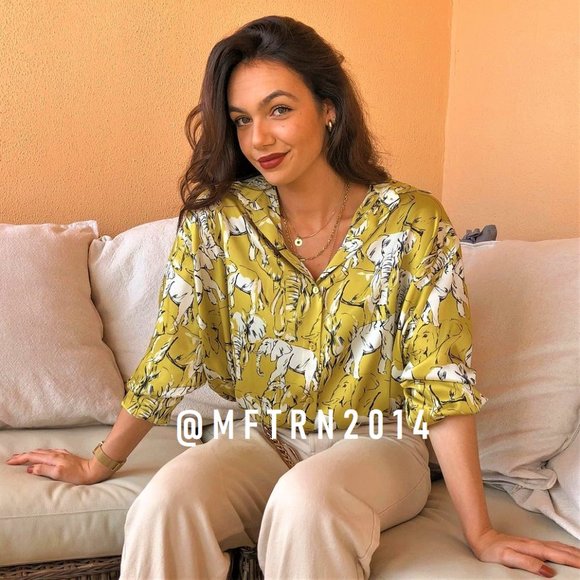 BLOGGER FAVE! ZARA Flowy Printed Button-Up Shirt - Picture 9 of 16